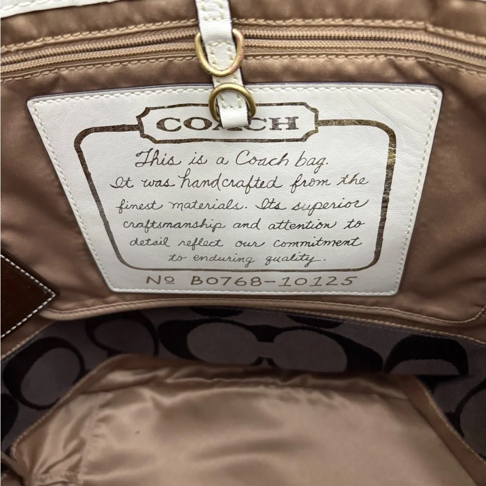 Coach 10125 Vintage Reversible Tote Brown and Cream Pre Owned Rare